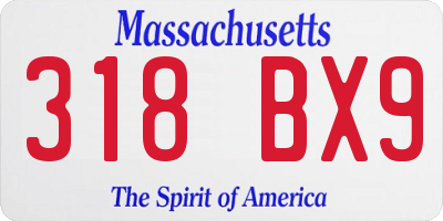 MA license plate 318BX9