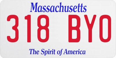 MA license plate 318BY0