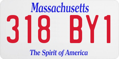 MA license plate 318BY1