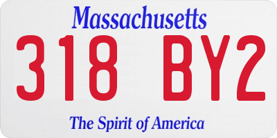 MA license plate 318BY2