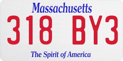 MA license plate 318BY3
