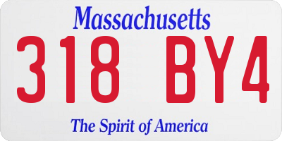 MA license plate 318BY4