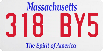 MA license plate 318BY5