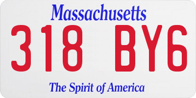 MA license plate 318BY6