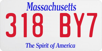 MA license plate 318BY7
