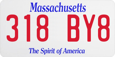 MA license plate 318BY8