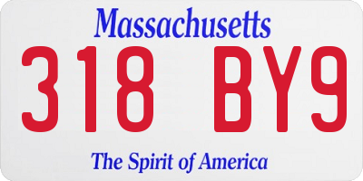 MA license plate 318BY9