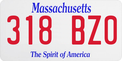 MA license plate 318BZ0