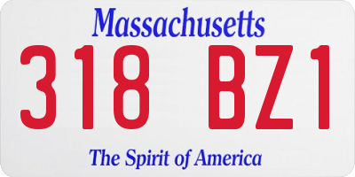 MA license plate 318BZ1