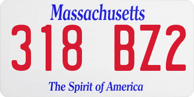 MA license plate 318BZ2