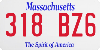 MA license plate 318BZ6