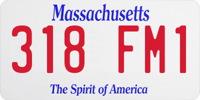 MA license plate 318FM1