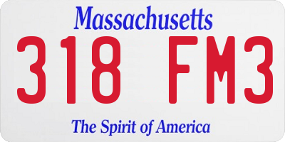 MA license plate 318FM3