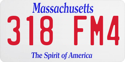 MA license plate 318FM4