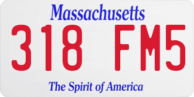 MA license plate 318FM5