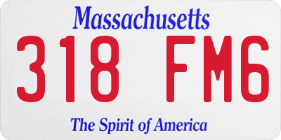 MA license plate 318FM6
