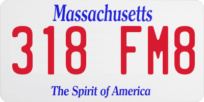 MA license plate 318FM8
