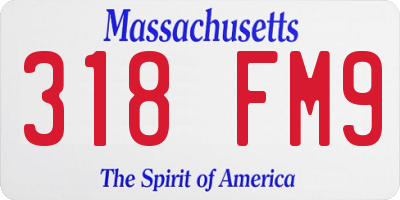 MA license plate 318FM9