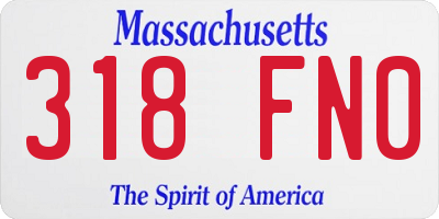 MA license plate 318FN0
