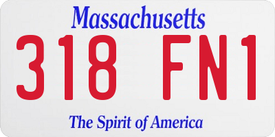 MA license plate 318FN1