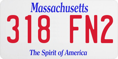 MA license plate 318FN2
