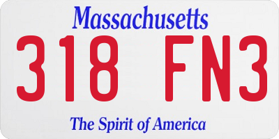 MA license plate 318FN3