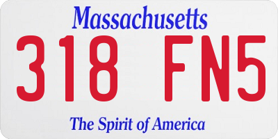 MA license plate 318FN5
