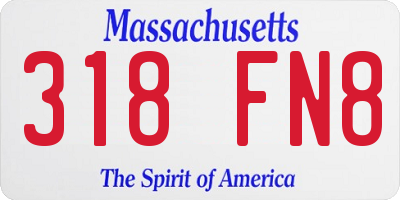 MA license plate 318FN8