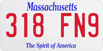 MA license plate 318FN9