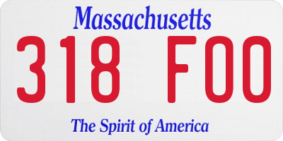 MA license plate 318FO0