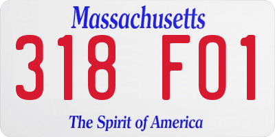 MA license plate 318FO1