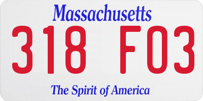 MA license plate 318FO3