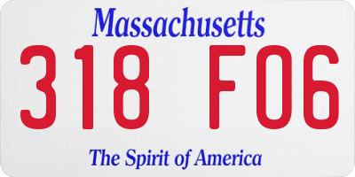 MA license plate 318FO6