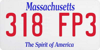 MA license plate 318FP3