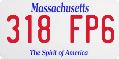 MA license plate 318FP6