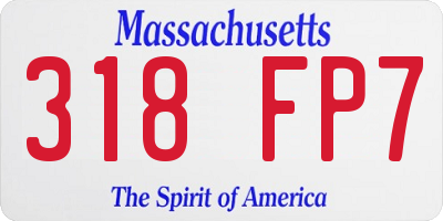 MA license plate 318FP7