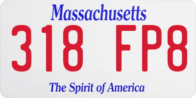 MA license plate 318FP8
