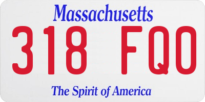 MA license plate 318FQ0
