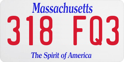 MA license plate 318FQ3