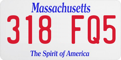 MA license plate 318FQ5