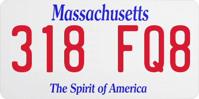 MA license plate 318FQ8