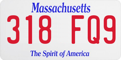 MA license plate 318FQ9