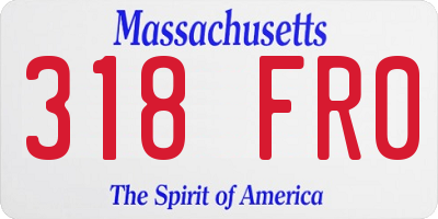 MA license plate 318FR0
