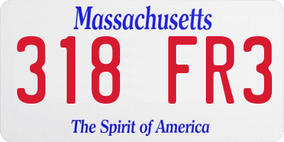 MA license plate 318FR3