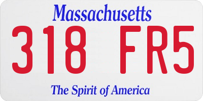 MA license plate 318FR5