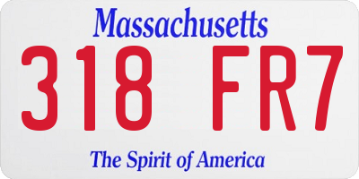 MA license plate 318FR7