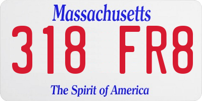 MA license plate 318FR8