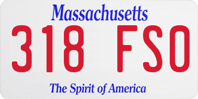 MA license plate 318FS0