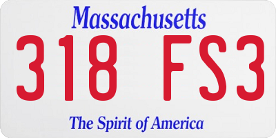 MA license plate 318FS3