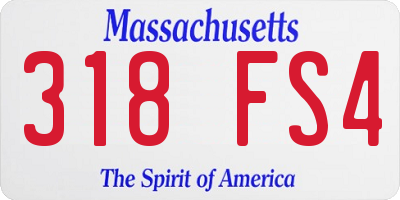 MA license plate 318FS4